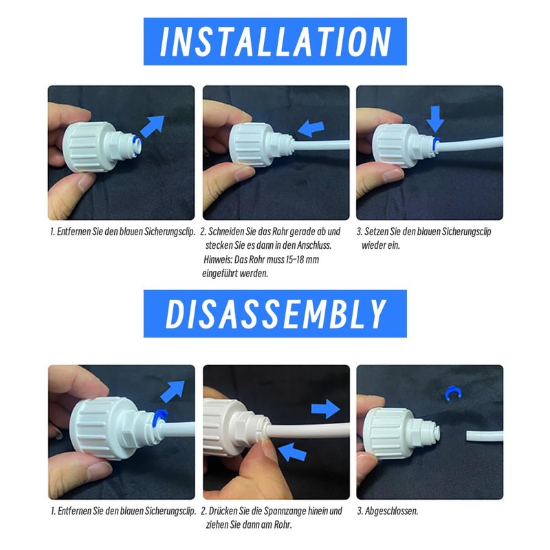 PAROAD 3/8 to 1/4 inch Refrigerator Hose Freezer Reverse Osmosis