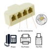 xiwai RJ11 Telephone Line Splitter 1 in 2 out 1