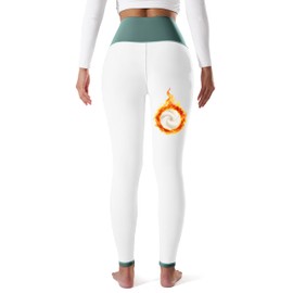 Women's Fleece Lined Yoga Pants Thermal Winter High Waisted Tummy Control Leggings Green