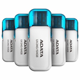 PSA COMPUTO Y PAPELERIA KIT5 memorias USB diseño de la Capucha abatible de la Unidad (AUV240-64G-RWH) no Solo Evita Que extravíe también se Abre fácilmente
