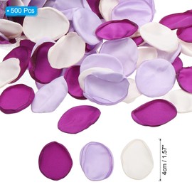 PATIKIL Silk Rose Petals, 500 Pack Artificial Flower Petals Fake Flower Basket Petal for Wedding Decoration Dinner Table Aisle Scatter, Light Purple/Purple/Cream White