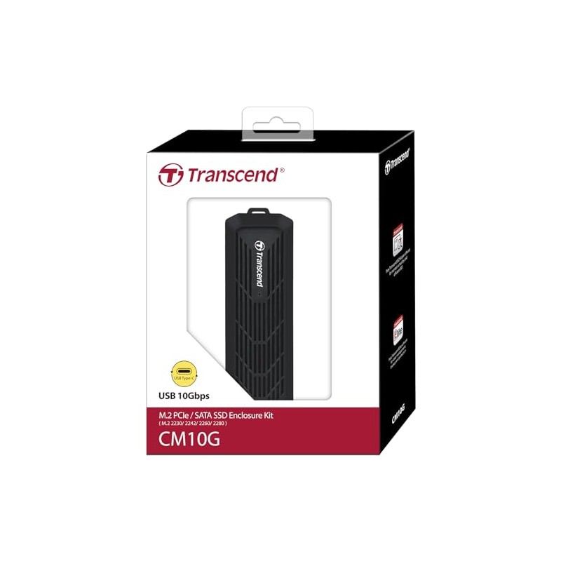 Transcend Storage Drive Enclosure Ssd Enclosure Black M.2, TS-CM10G
