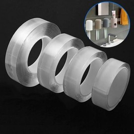 Nano Double Sided Tape 33ft Heavy Duty, Multipurpose Removable Mounting Adhesive Grip Tape,Washable Sticky Strong Wall Strips Transparent Poster Carpet for Paste Items,Household (Wide 1.97in)