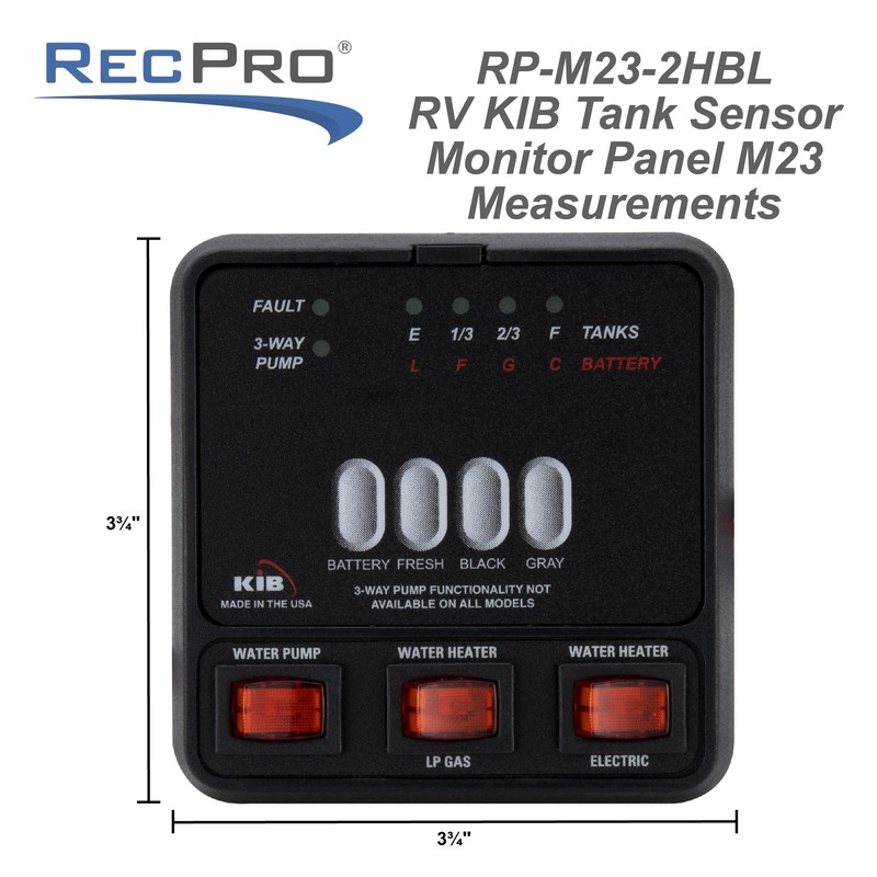 RV Tank Sensor Monitor Panel M23 | KIB Replacement |