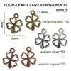 JEYORZY 60 Stück Vierblättriges Kleeblatt Anhänger Metall Kleeblatt Glücksbringer Kettenanhänger,