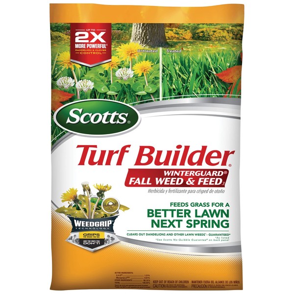 Scotts Turf Builder WinterGuard Fall Weed & Feed3, Weed Killer Plus Fall Fertilizer, 12,000 sq. ft, 34.3 lbs.