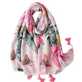 FAIRYGATE Oversized Scarves Scarf Women Flower Tree Print Fashion Soft Shawl Wrap for Ladies Scarfs Stoles Shawl Shawls for Weddings 22005