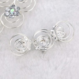 Vpang 12 Pcs Spiral Hair Pins Swirl Hair Twists Coils Hair Clips Wedding Bridal Rhinestone Pearl Metal Spiral Twist Hairpins Hair Accessories Type 2
