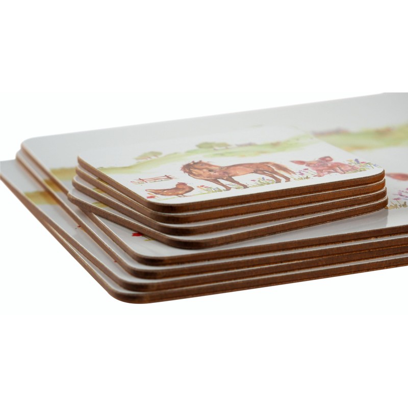 Hardback Placemats & Coasters - The Farmyard - Farm Animals
