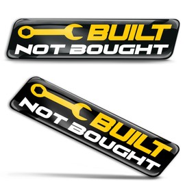 SkinoEu 2 x 3D Gel Silicone Stickers Bumper Sticker Decals Badge Emblem Tuning for Car Motorcycle Helmet Bike Built Not Bought Black Yellow White KS 154
