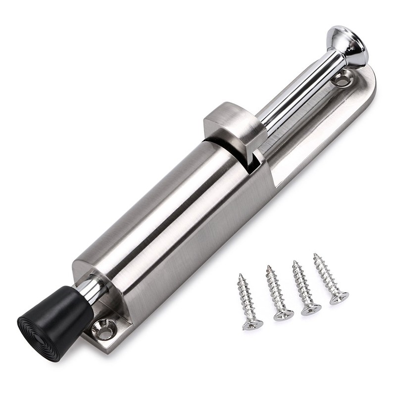 IGNPION Stainless Steel Spring Loaded Adjustable Door Stop Silver (1