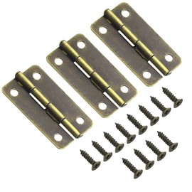 WMYCONGCONG 50 PCS Mini Hinges with 200 PCS Hinge Screws, 1.14” x 0.67” Retro Door Small Hinges Vintage Folding Butt Hinges Hardware for Doors Cabinet Wooden Boxes Jewelry Case (Bronze)