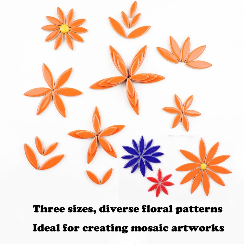 500g/Set Petal Mosaic Tiles Leaf Petal Ceramic Tiles for Crafts,
