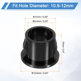 uxcell 38 Pcs Cable Snap Bushing Grommet, 7/16" Mounting Dia Black Round Nylon Snap in Cable Grommet Protector, Plastic Cable Hole Grommets for Wiring