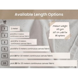 Cotton Calico Fabric by The Metre UK Seller, Medium Weight, 167 cm (66 inches) Wide Unbleached Natural Cream Colour Material Fabric- Metre (1 Meter)