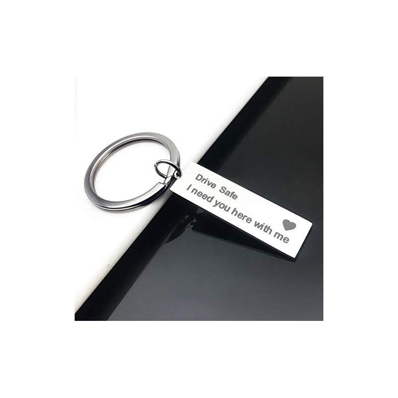 r_planning Key Ring, Key Holder, Stainless Steel, Plate, Safe Driving