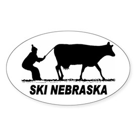 CafePress Ski Nebraska Oval Sticker Oval Car Bumper Sticker