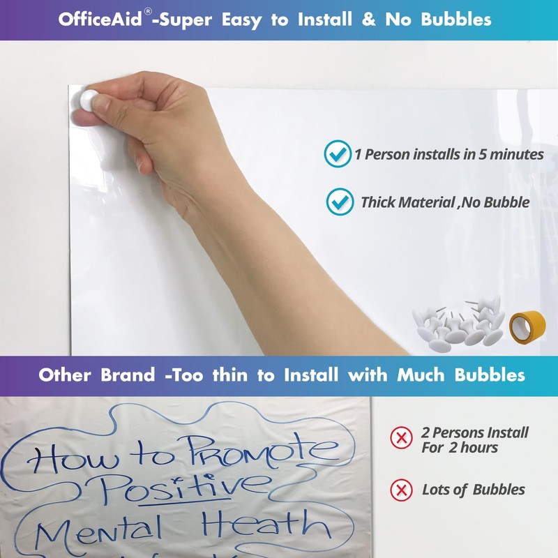 Flexible Jumbo Dry Erase White Board Roll, 41x96 Inch Large