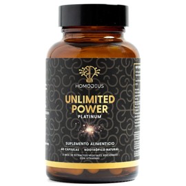 HomoDeus Platinum Nootrpico Mejorado  Concentracin, Memoria y Agilidad Mental  Suplemento Natural con Hongo de Melena de Len, Bacopa monnieri,...     