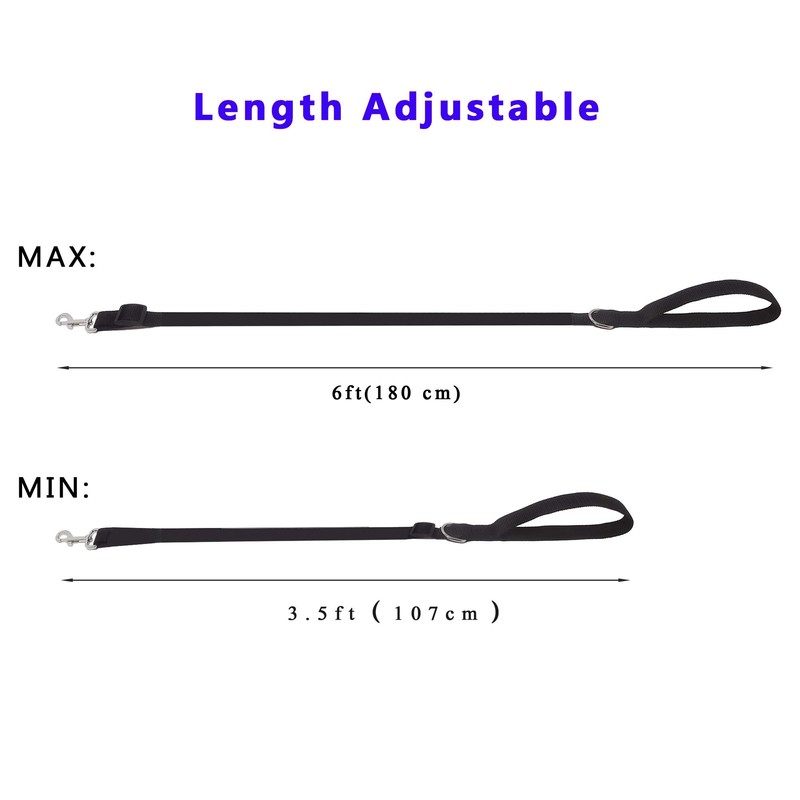 6FT Adjustable Dog Leash, Nylon Dog Leashes for Medium Large