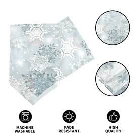 ALAZA Double-Sided Silver Snowflakes Winter Christmas Table Runner 14x108 Inches Long,Table Cloth Runner for Wedding Birthday Party Kitchen Dining Home Everyday Decor