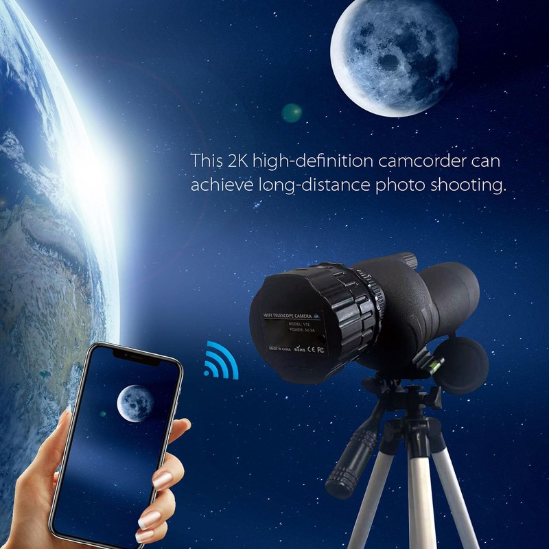 Asixxsix Cámara Ocular Telescópica WiFi 4MP, Grabación de Video 2K,