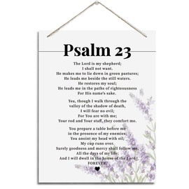 Inspirational Wall Decor, Decorative Hanging Wood Signs, Home Office Wall Decor Gift, Religious Artwork, Christian Scripture Wall Decor, Psalms 23 Wall Art Sign- The Lord is My Shepherd