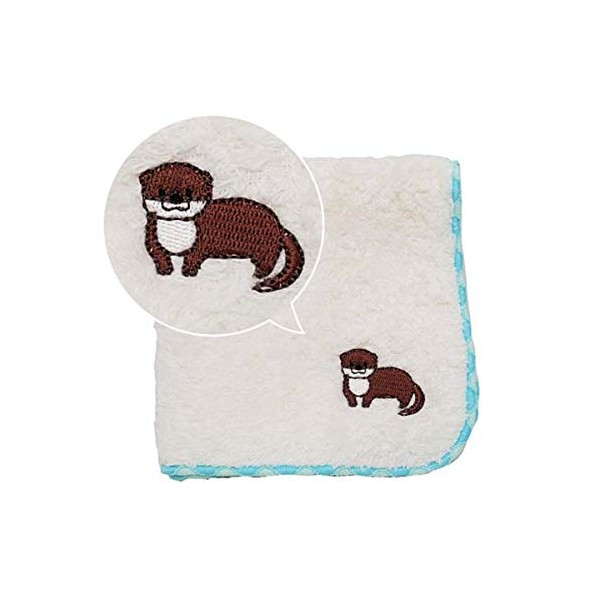 Best Ever Japan 54045 100% Cotton Hand Towel Otter 8.3 x 8.3 inches (21 x 21 cm) One Point Towel, Non-Twisted 100% Cotton