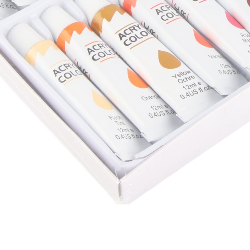 24 Colors 12ml Acrylic Pigment DIY Painting Drawing Accessory Colorful