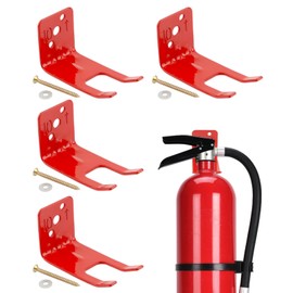 UXELY Fire Extinguisher Mount, 4Pcs Fire Extinguisher Bracket with Mounting Accessories for 5 to 10 Lbs Holder for Dry Chemical and Water Extinguishers