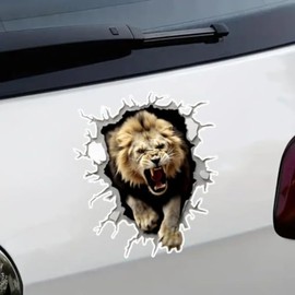 2pcs Majestic Lion Car Decal 4.72"x5.51", Waterproof PVC Material Stickers Suitable for Cars, Trucks, Motorcycles, Walls |#AZ250