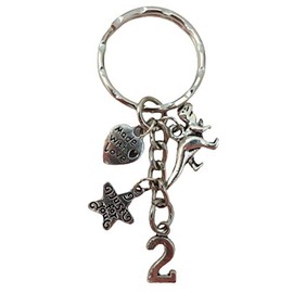 Love Heart Keyring 2nd Anniversary Birthday Charm Tyrannosaurus Rex Dinosaur Pendant