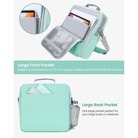 Mesilee Zipper Binder, 3 Inch D-Ring 3 Ring Binder with Water Bottle Holder,700 Sheet Capacity-Multiple Pockets,Binder with Strap for School/Office, Fit for 13" Tablet/Laptop,Patent Design-Light Blue