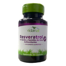 Resveratrol Te Verde Anti Estrés Antioxidante Vidanat 30caps                                                                                          