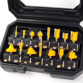 MNA Router Bits Set 15 Pieces 1/4 Inch, Router Bits Kit, DIYer Woodworking Tools, Carrying Case