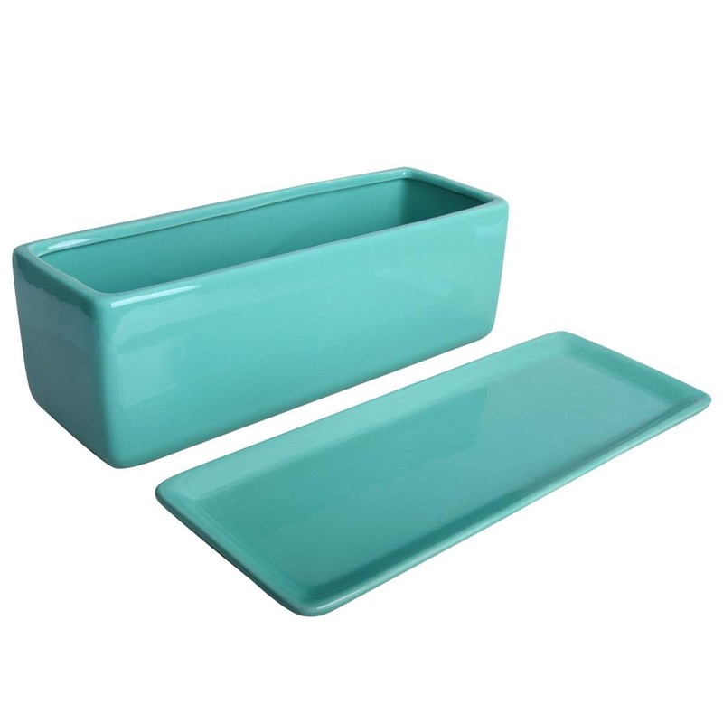 Vencer 14 Inch Rectangular Modern Minimalist Ceramic Succulent Planter Pot