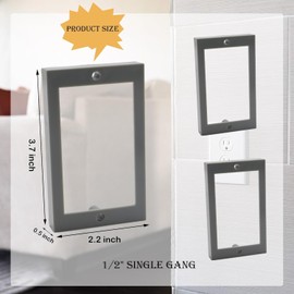 3 Pack 1/2"" Receptacle Outlet Box Extender, Electrical Outlet Extender for Electrical Box and Electrical Outlet Switches,Power Outlet Accessories (Gray)