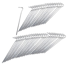 Wideskall 50 Pieces Heavy Duty Galvanized Steel Tent Pegs, Garden Fence Edging, Camping Stakes, Landscape Stakes, Tent Spikes