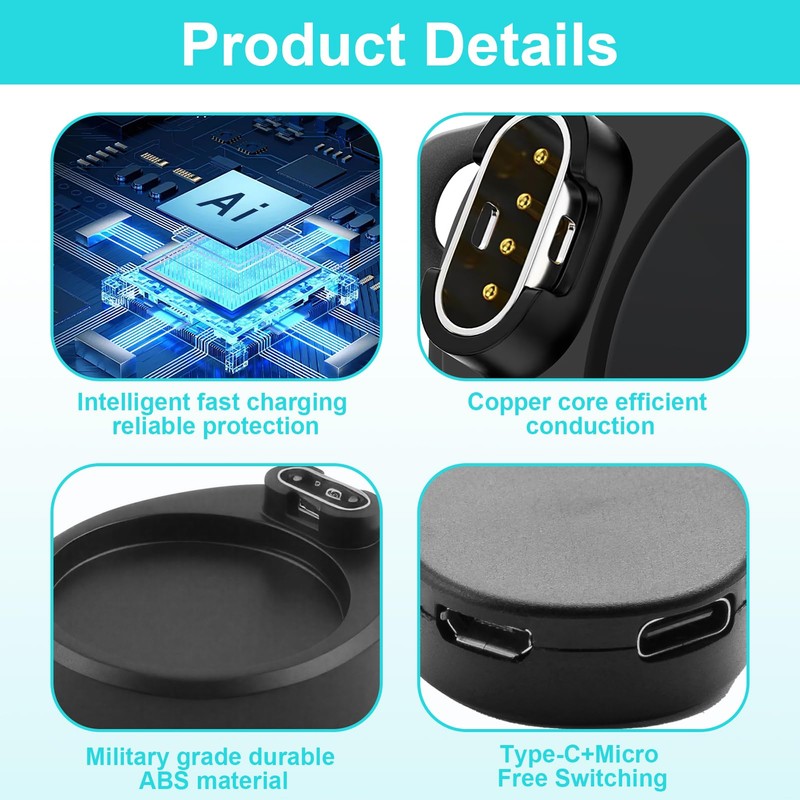 Charging Cable Compatible with Garmin (Charging Base-TypeC & Mirco)