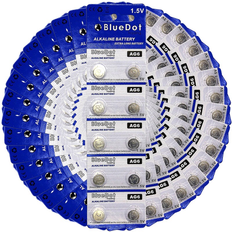 BlueDot Trading AG6 1.5 Volt Alkaline Button Cell Batteries for