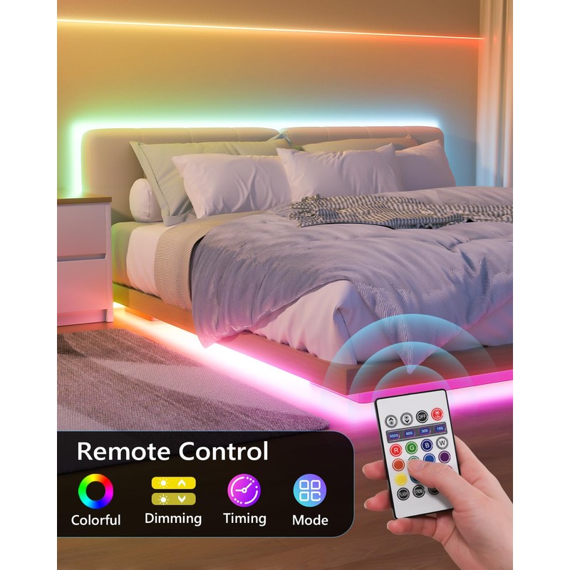 WILLED RGB LED Strip Lights, Under Bed Light Motion Activated