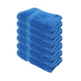 Julie Julsen® Organic Towel Set, 6 Hand Towels Available in 32 Colours, Soft and Absorbent, Royal Blue, 50 x 100 cm