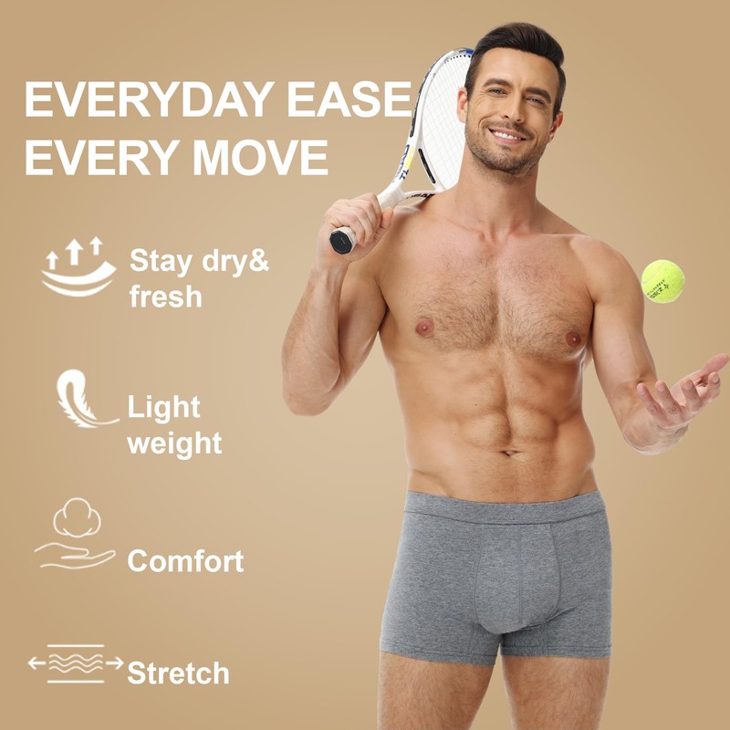 Battewa Cotton Incontinence Underwear for Men Front Absorbent Protective Boxer
