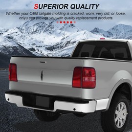 cciyu Tailgate Cap Molding FO1904106 Compatible with 2005-2008 for Ford F150 Stylesside, 2006-2008 for Lincoln Mark LT Top Rear Tailgate Moulding Trim,Matte Black
