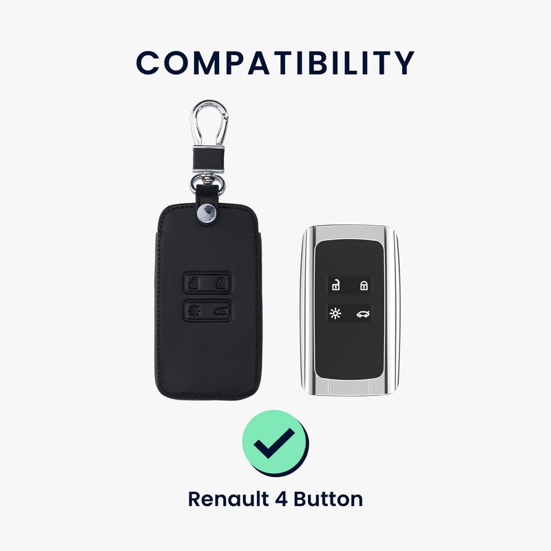 kwmobile Car Key Case Compatible with Renault 4-Button Smartkey Car
