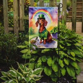 Caroline's Treasures DAC5525GF Dachshund St Patrick's Day Garden Flag Mailbox Flag Decorative Yard Flag Banner Outside Patio Artwork Yard Flower Beds, Garden Size, Multicolor