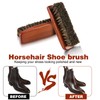 Amabro Pack of 2 horsehair brushes, shoe cleaning brushes, leather