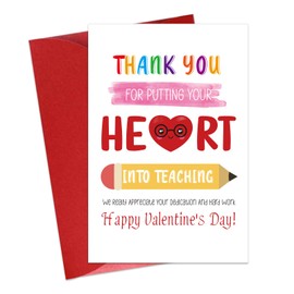BIZIBAFF Teacher Valentines Day Cards Happy Valentine's Day Cards for Teacher Valentines Teachers Appreciation Gifts Thank You Teacher Gifts from Students Valentine's Day Greeting Cards with Envelope