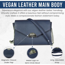 MABEL Small Multi Pockets Clutch Cross-Body Bag - Womens Faux Leather Shoulder Handbag - (Red)