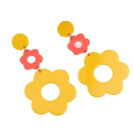 1 pair Acrylic Flower Earrings Daisy Flower Drop Dangle Earrings Resin Flowers Floral Earrings Retro 60s 70s Bohemian Earring for Women Girl